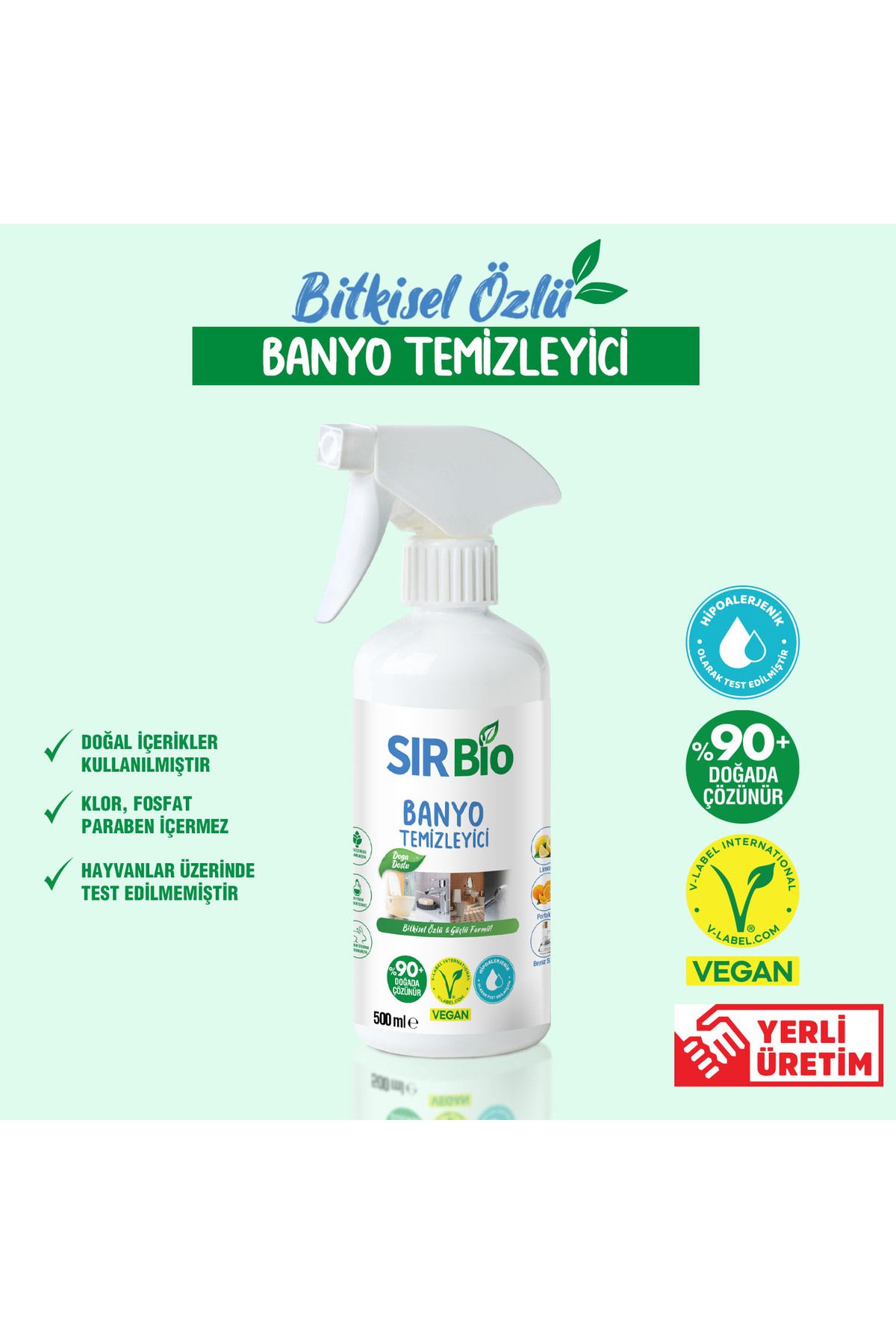 SIR Bio Bitkisel Özlü Banyo Temizleyici Güçlü Formül 500 ml