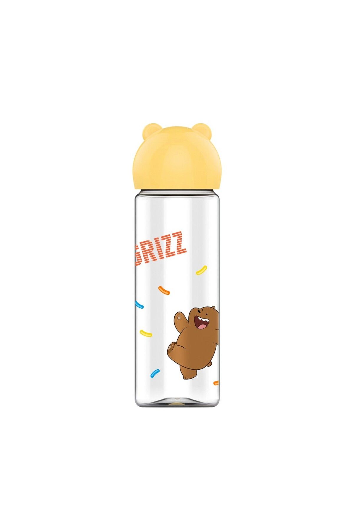 Miniso We Bare Bears Lisanslı Figür Kapaklı Plastik Şişe (500ml)-Boz Ayı