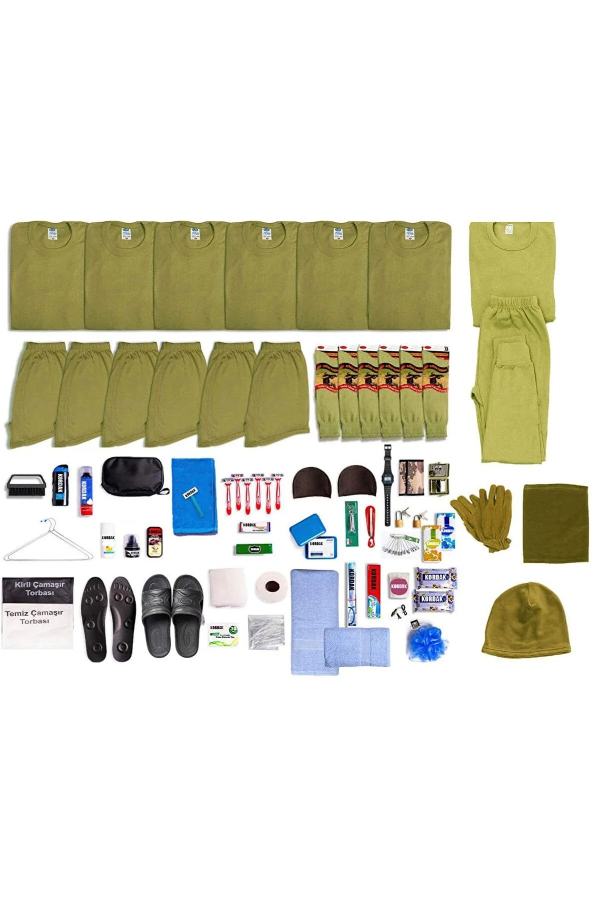KORDAK 6’lı Kışlık Her Şey Dahil Asker Seti: Kışlık Asker Malzemeleri