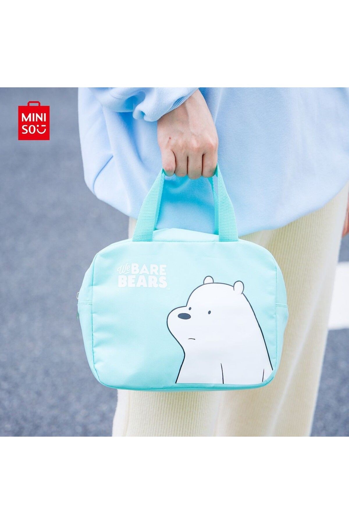Miniso We Bare Bears Lisanslı Yiyecek Çantası - Kutup Ayısı