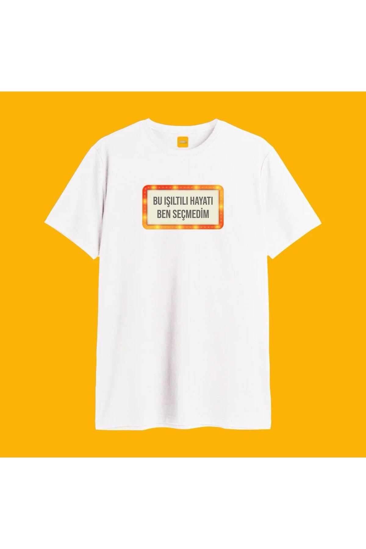 Khione Unisex Tasarım Bu Işıltılı Hayatı Ben Seçmedim Baskılı Oversize %100 Pamuk T-shirt