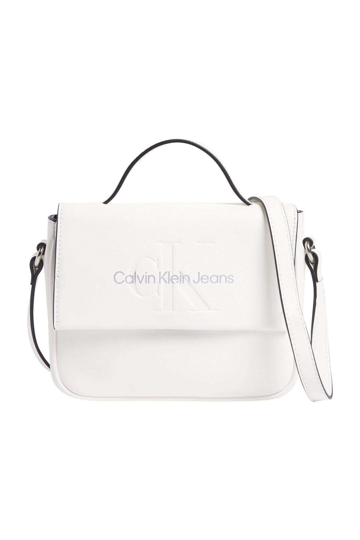 Calvin Klein El Çantası Kadın / Kız White/Silver Logo