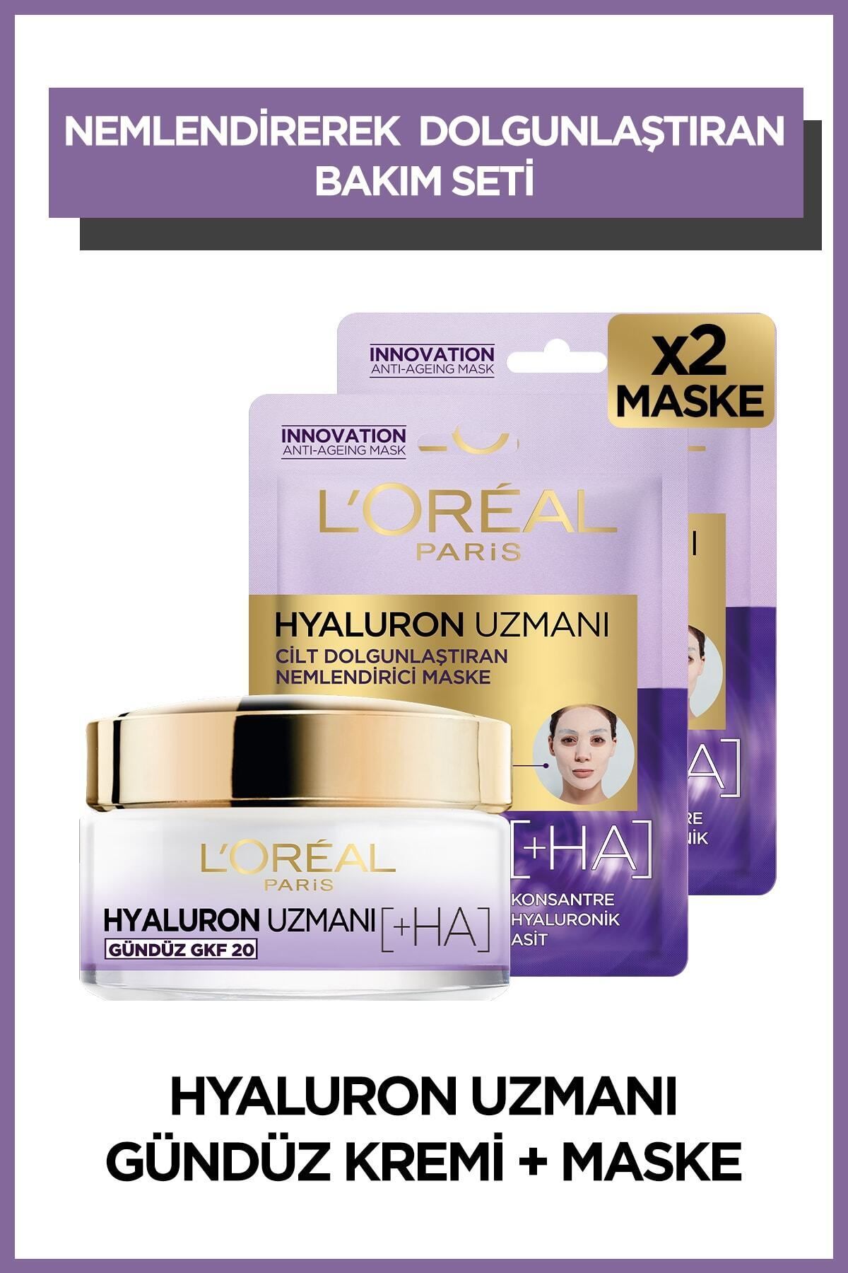 L'Oreal Paris Hyaluron Expert Gündüz Kremi & Kağıt Maske Hyaluron Set