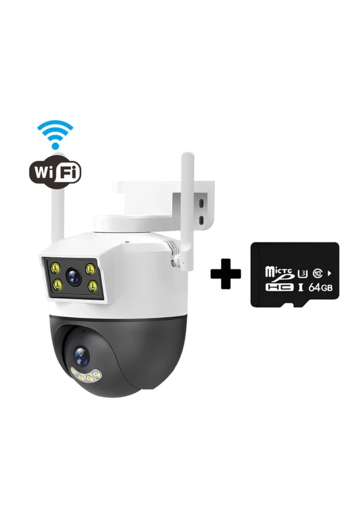 qasul 4MP 2Kameralı Gece Görüşü Hareket Algılama Sensörlü Su Geçirmez Kablosuz Dış Mekan Güvenlik Kamerası