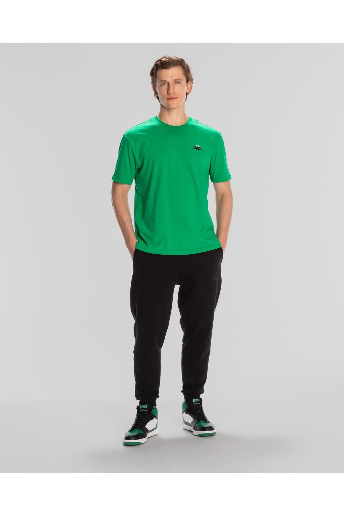 Kappa Authentic Space Jump T-shirt Erkek Yeşil Regular Fit Tişört