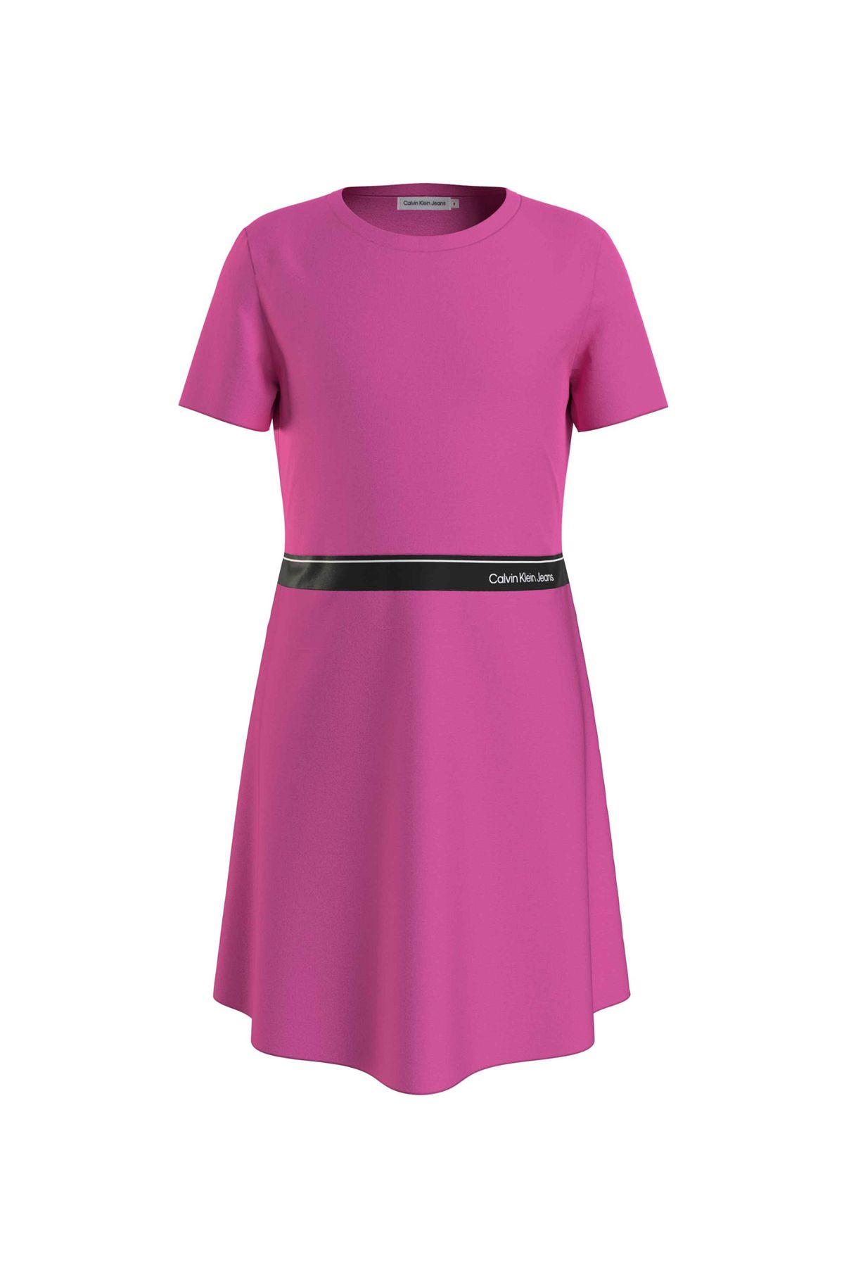 Calvin Klein Pembe Kadın Uzun Elbise PUNTO LOGO TAPE SS DRESS