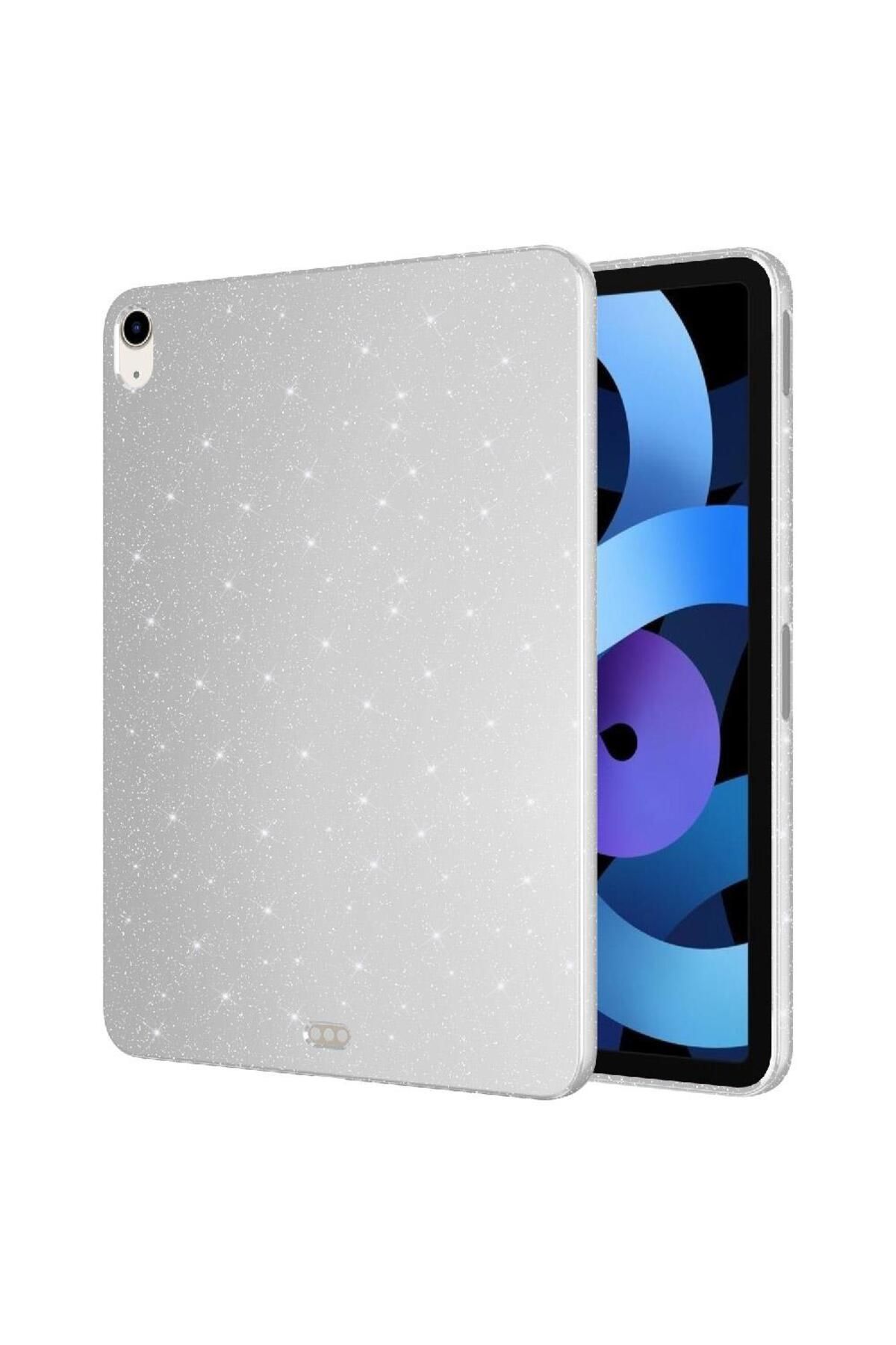 AktarMobile iPad Air 4. 5. Nesil 10.9" uyumlu Simli Silikon Kılıf Işıltılı Parlak Kapak Esnek TPU