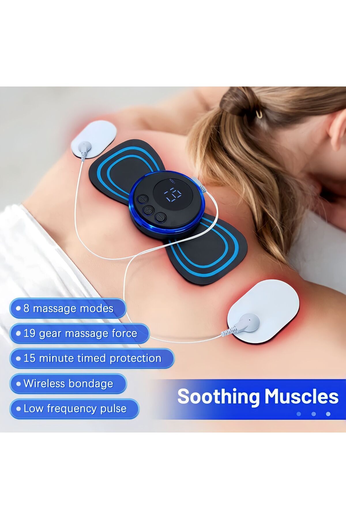 modaaltuntas Boyun masajı elektrikli masaj yama düşük frekans darbe masaj pedleri ağrı kesici gevşeme aracı