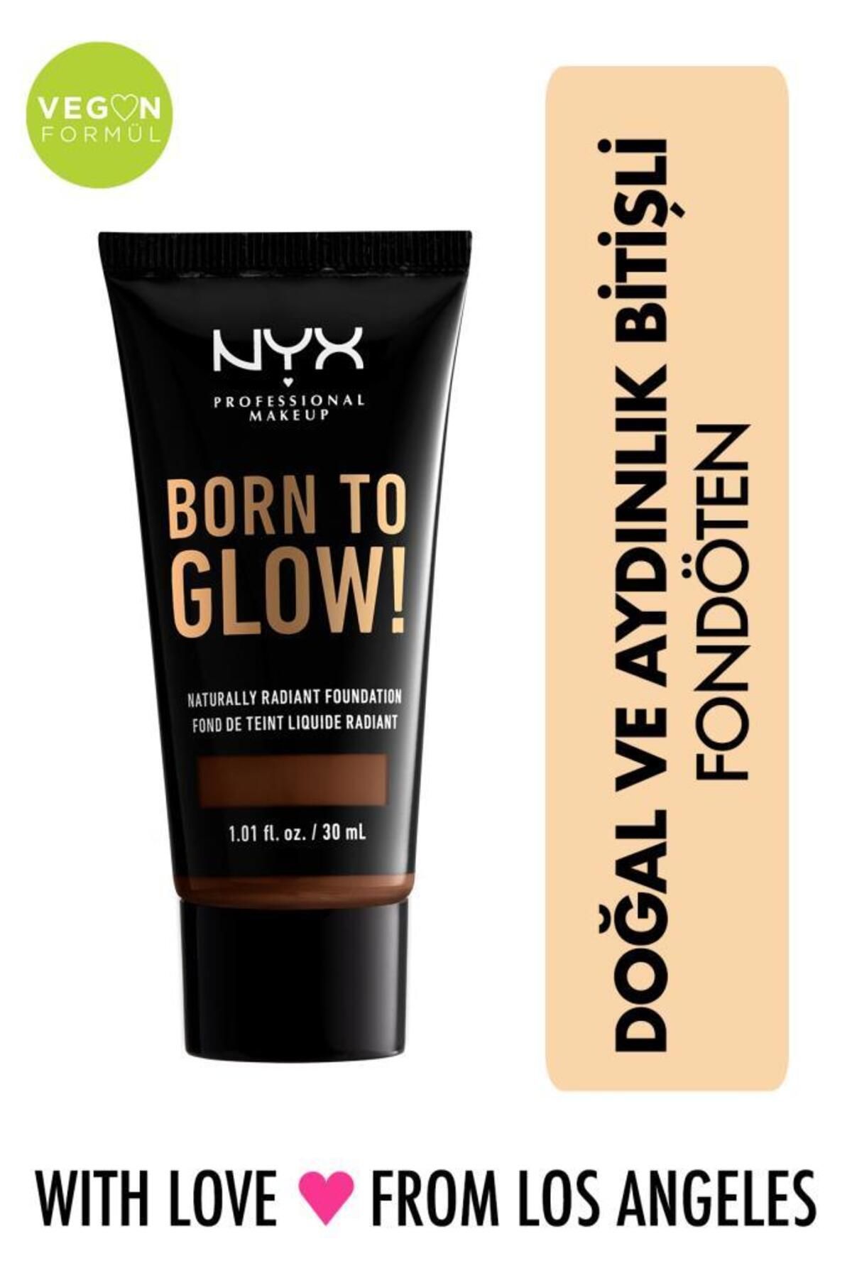 NYX Professional Makeup Born To Glow! Naturally Radıant Foundatıon 22. 7 - Deep Walnut