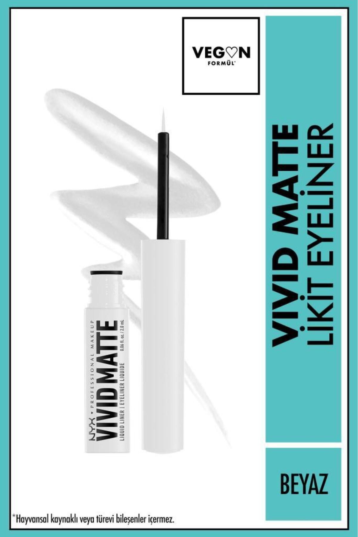 NYX Professional Makeup Vivid Matte Likit Eyeliner - Beyaz