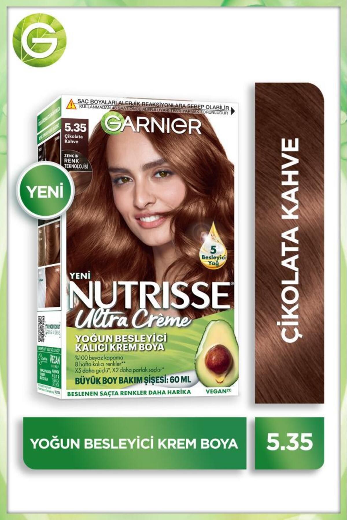 Garnier Nutrisse Yoğun Besleyici Kalıcı Krem Saç Boyası 5.35 Çikolata Kahve