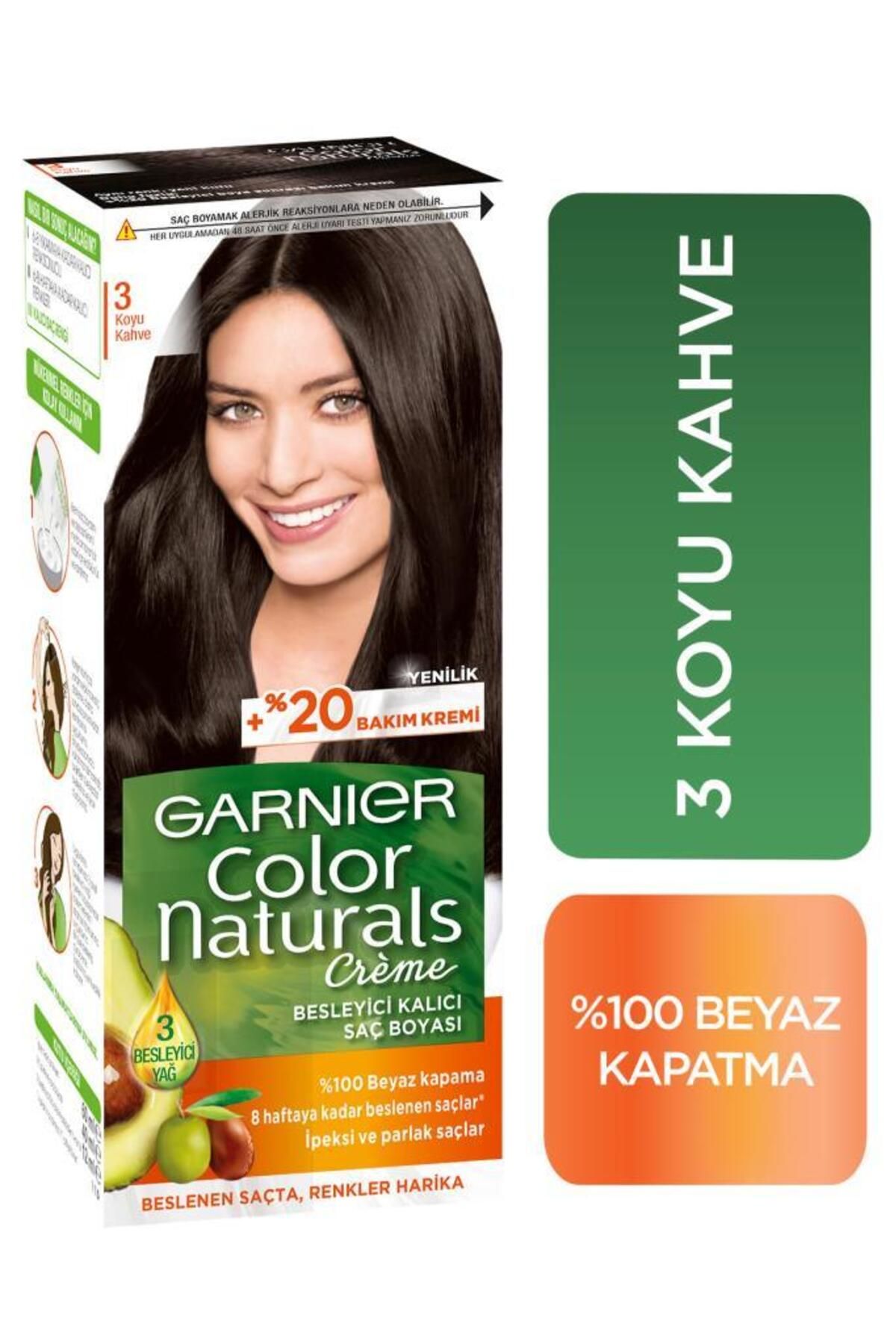 Garnier Color Naturals Saç Boyası 3 Koyu Kahve