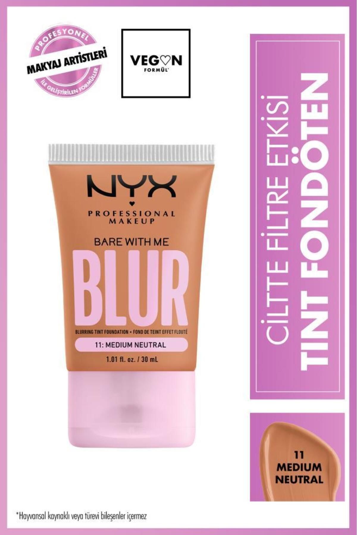 NYX Professional Makeup Blur Tint Ciltte Filtre Etkili Fondöten - 11 Medium Neutral