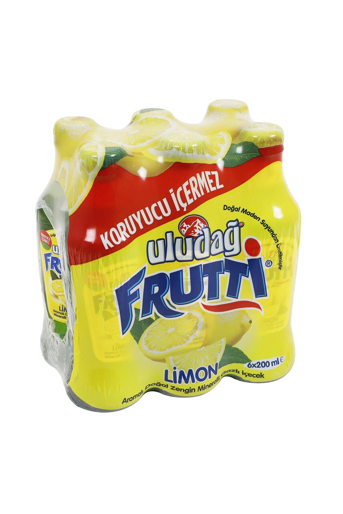 Uludağ Frutti Limon Aromalı Maden Suyu 200 Ml X 6 Adet