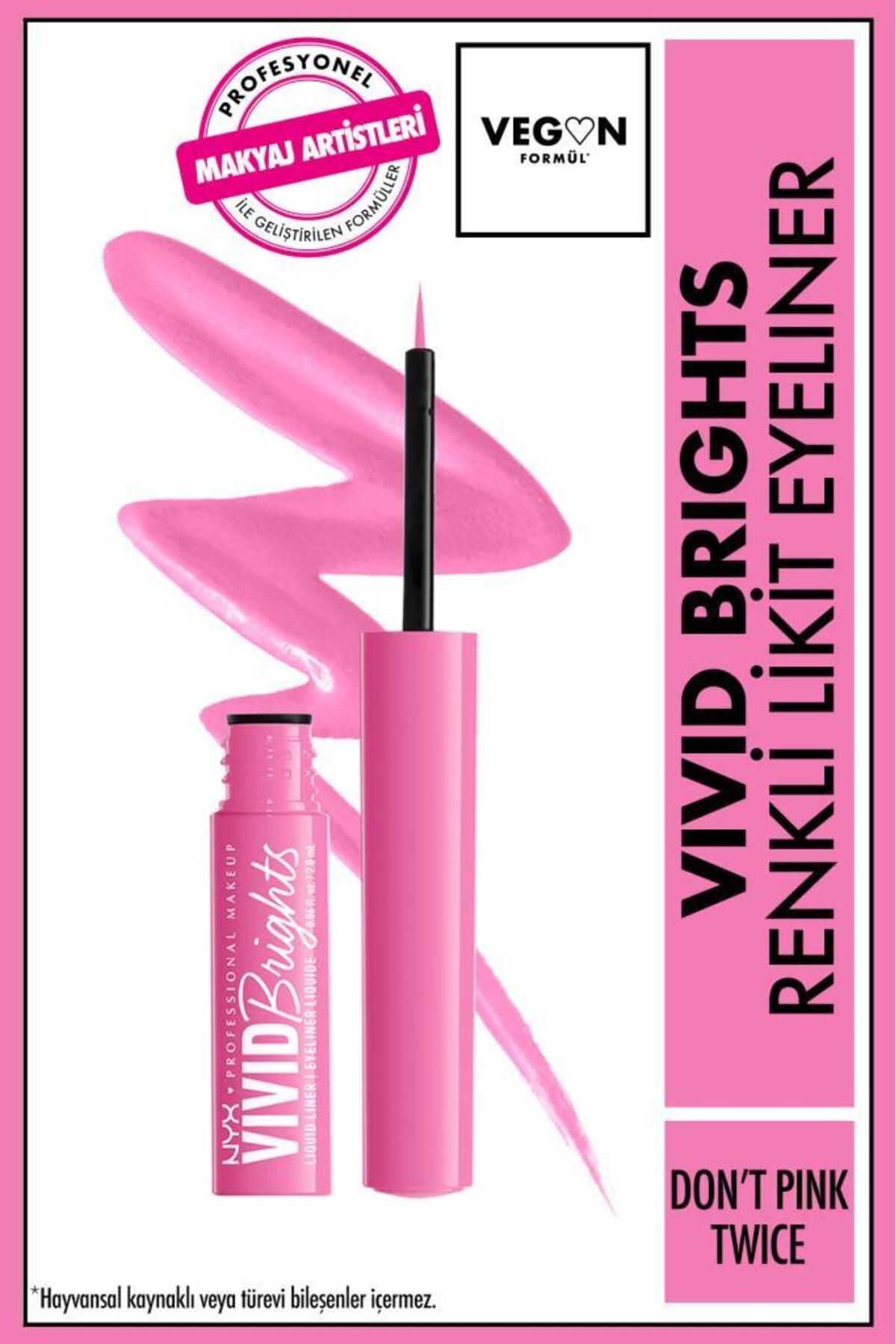 NYX Professional Makeup Vivid Brights Likit Eyeliner - Don't Pink Twice