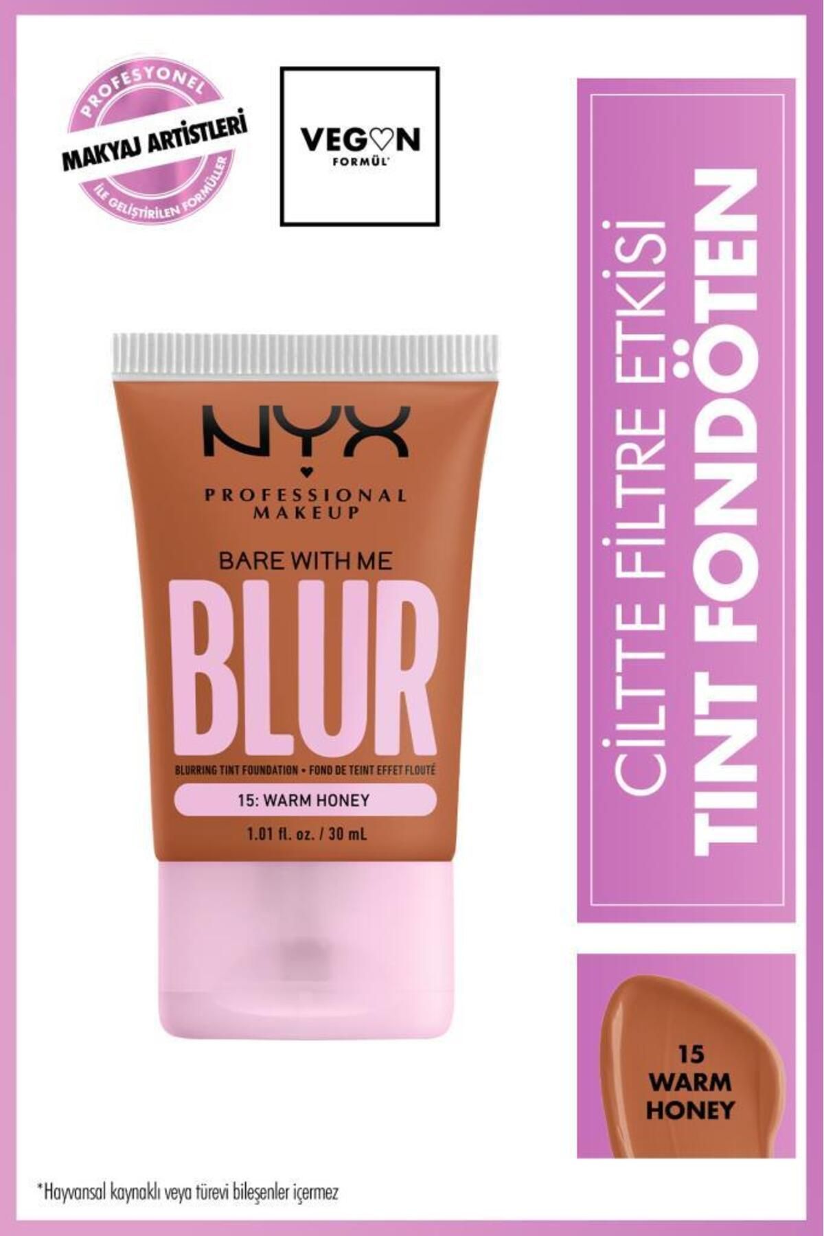 NYX Professional Makeup Blur Tint Ciltte Filtre Etkili Fondöten - 15 Warm Honey