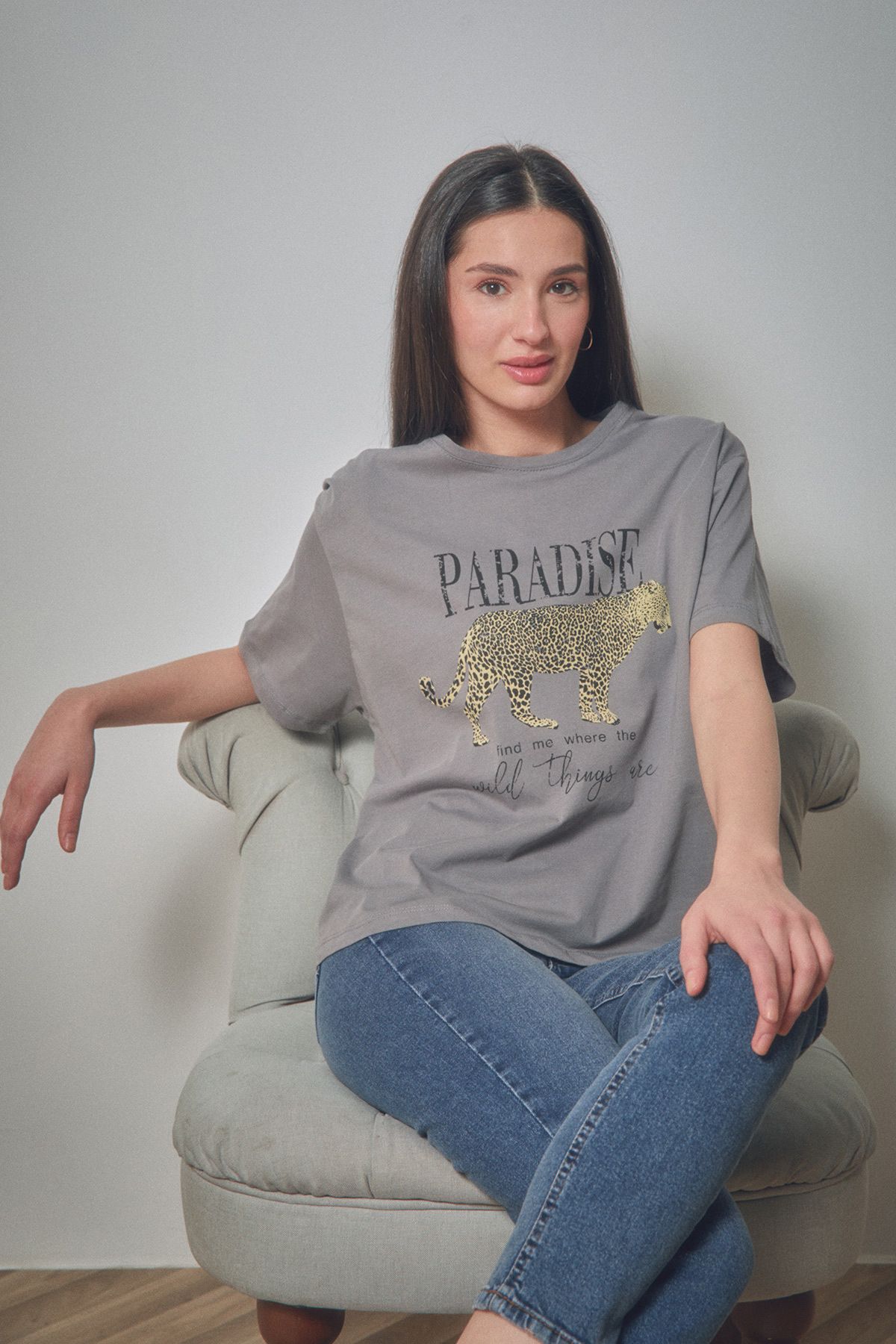 Fullamoda Paradise Baskılı Oversize Tişört