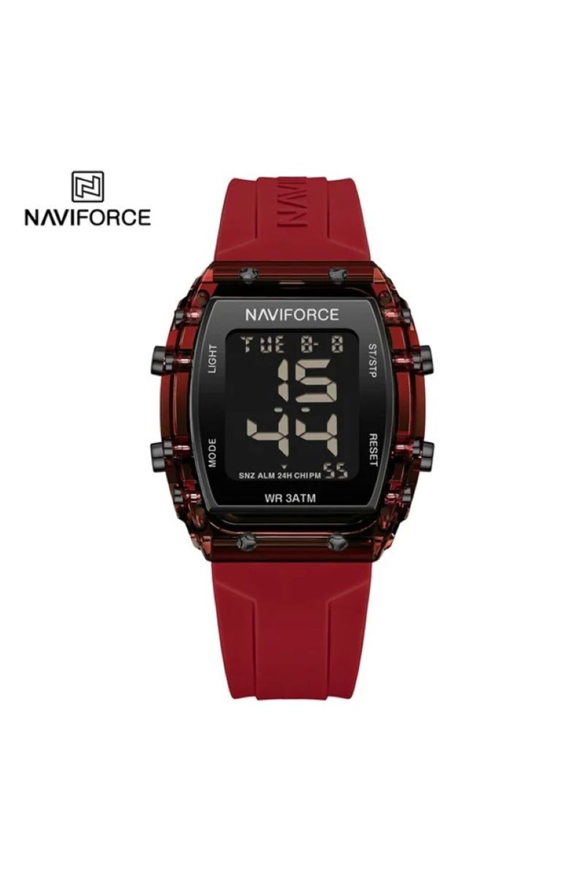 Naviforce 7102 Digital Kırmızı Silikon Kayış Kol Saati