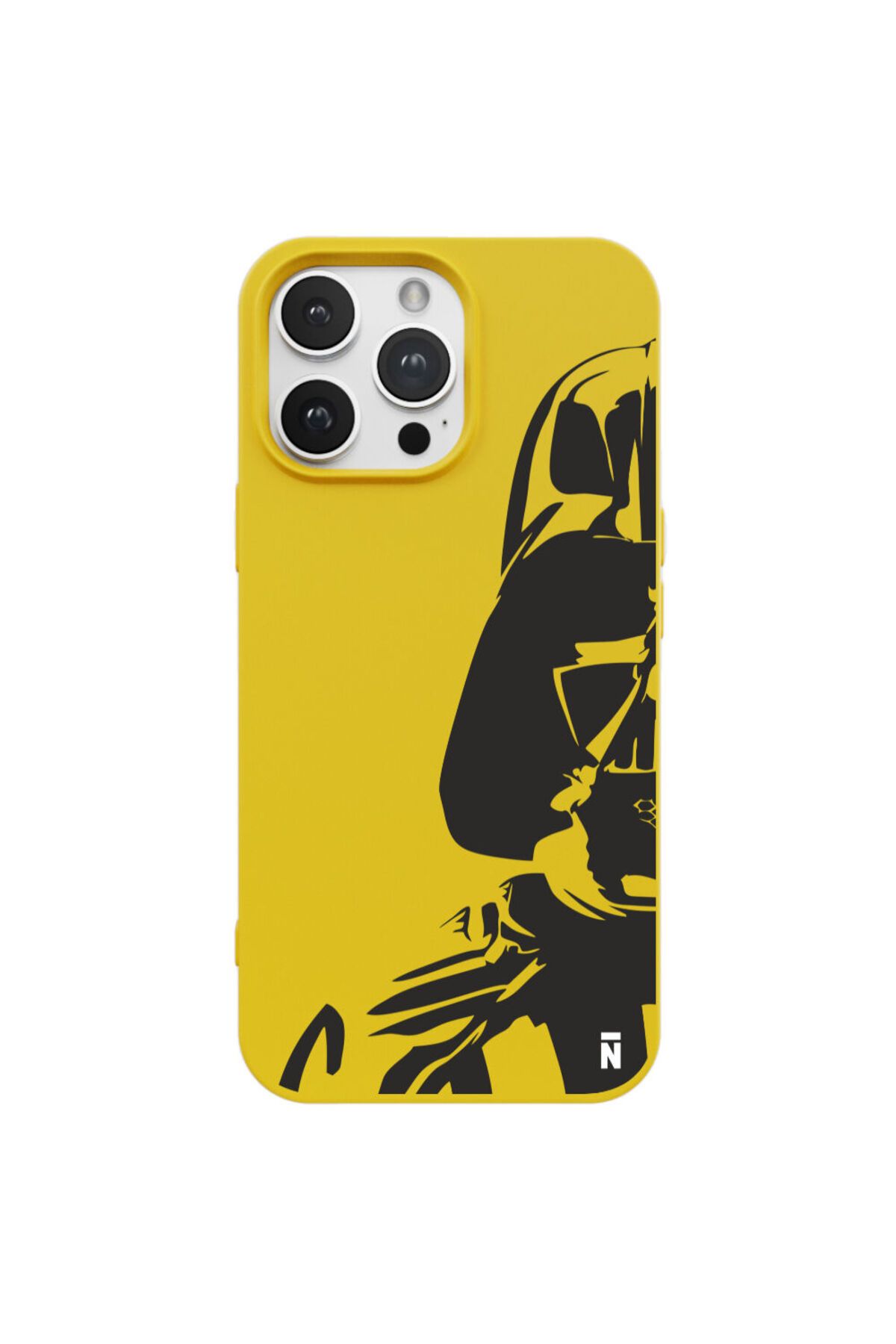 Casen iPhone 14 Pro Max Darth Vader Tasarımlı Sarı Renkli Silikon Telefon Kılıfı
