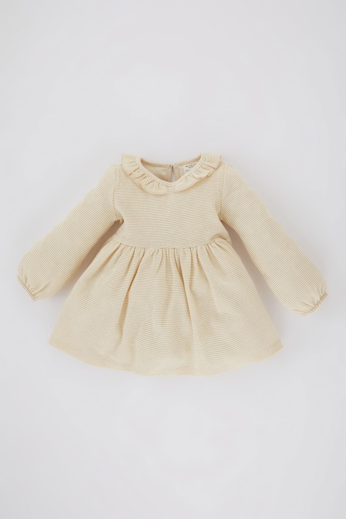 Defacto Kız Bebek Uzun Kollu Jakarlı Elbise B9702A524SP