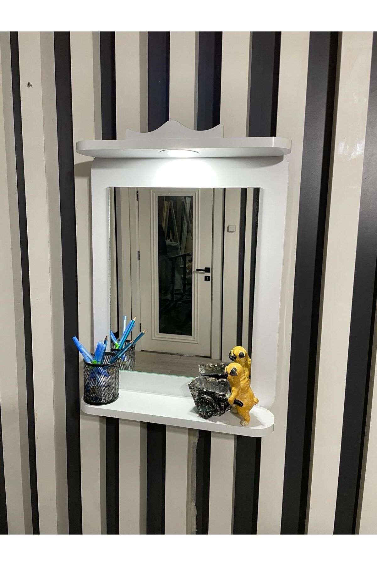 SatıBazarı Dresuar 60x45 Banyo Aynası Antre Aynası Raflı