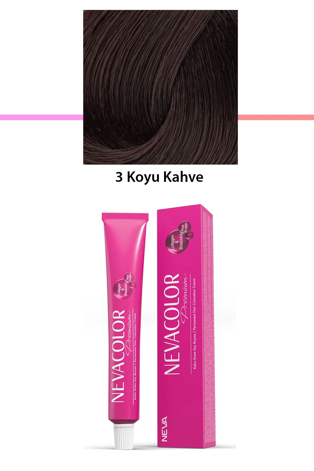 Neva Color Premium 3 Koyu Kahve - Kalıcı Krem Saç Boyası 50 g Tüp