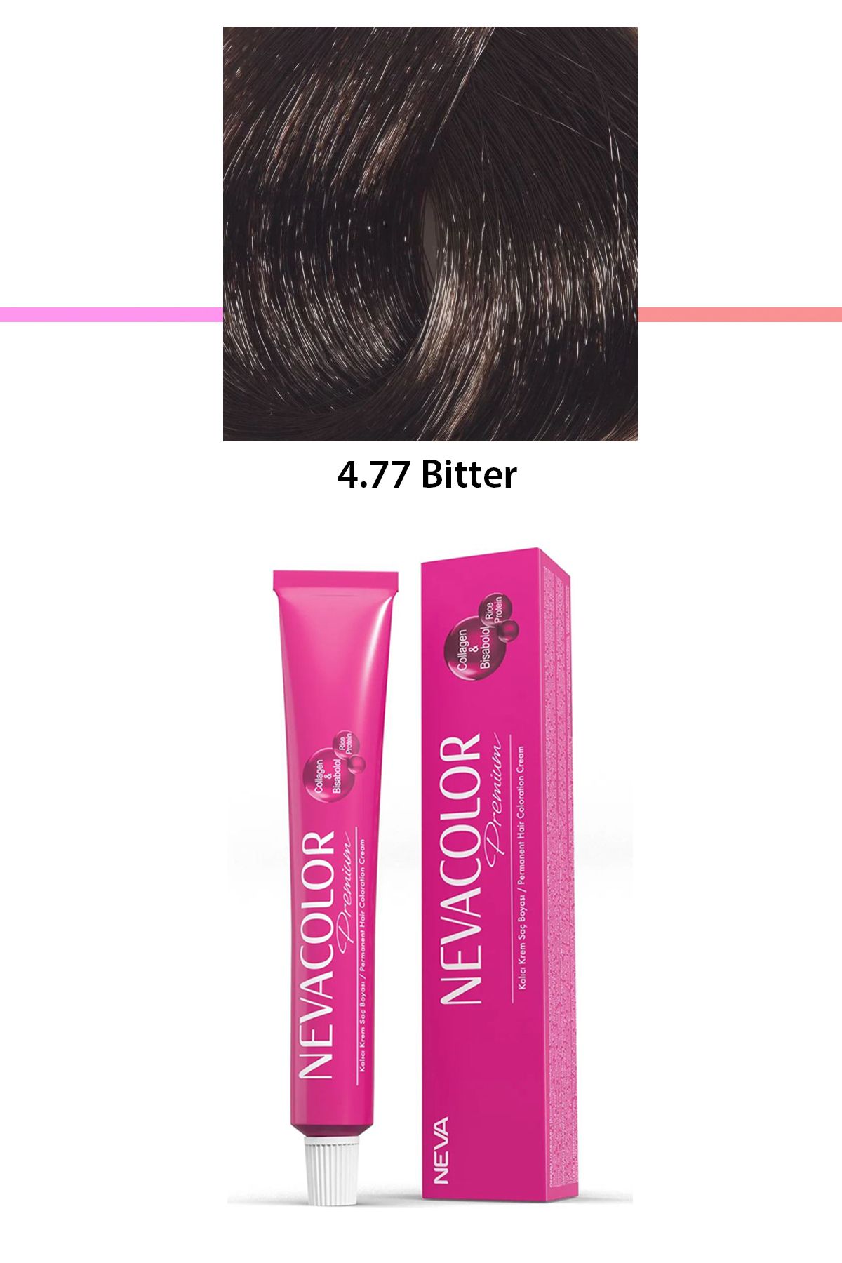 Neva Color Premium 4.77 Bitter - Kalıcı Krem Saç Boyası 50 g Tüp