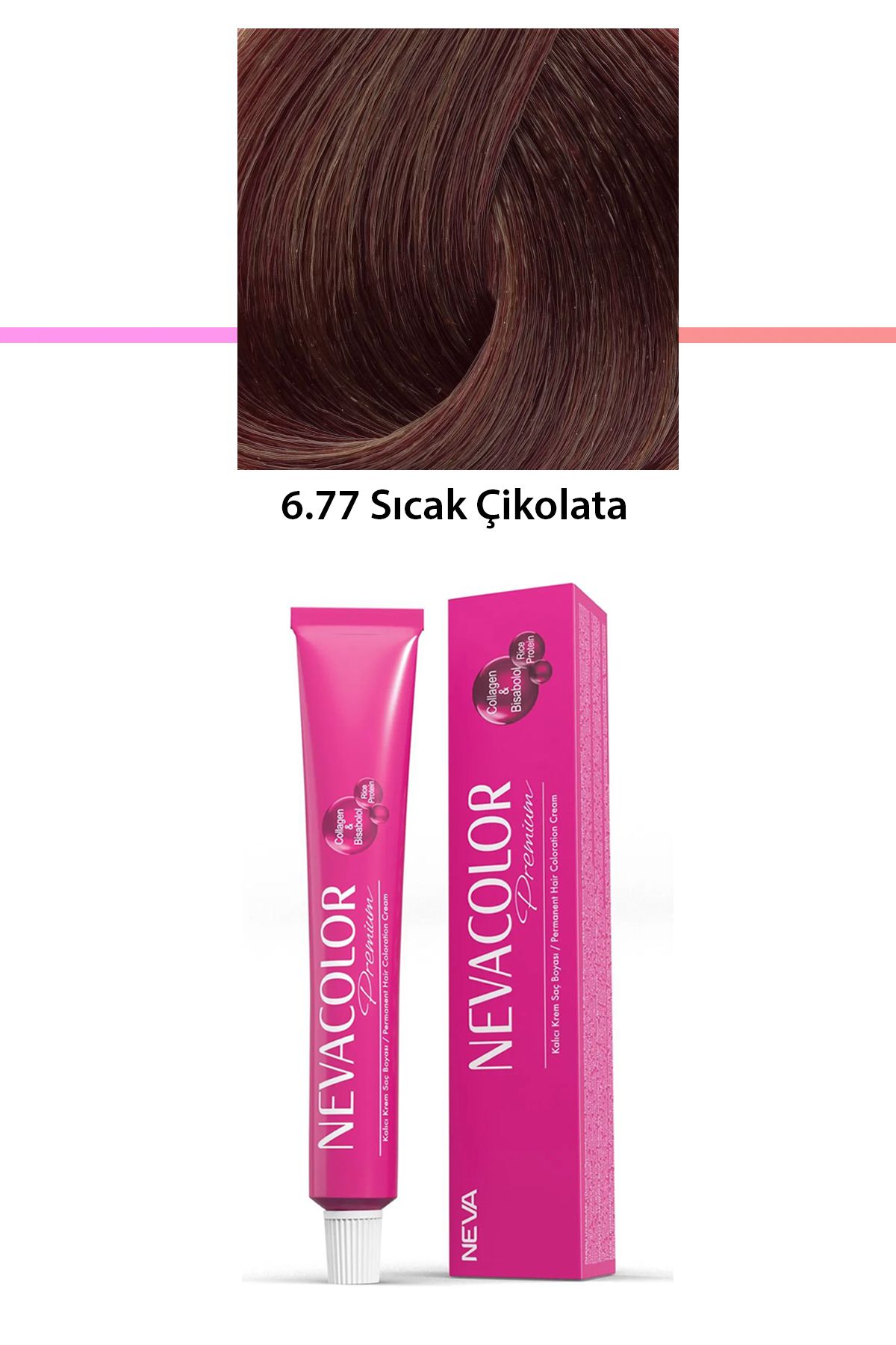 Genel Markalar Premium 6.77 Sıcak Çikolata - Kalıcı Krem Saç Boyası 50 g Tüp