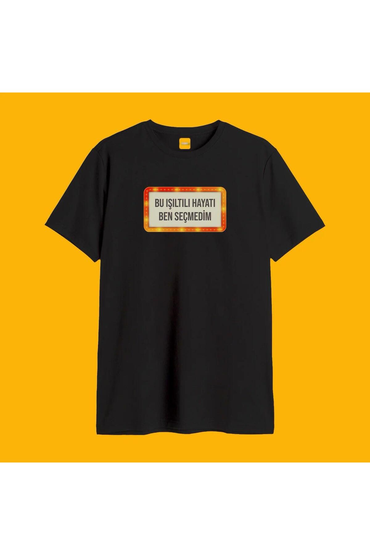 Khione Unisex Tasarım Bu Işıltılı Hayatı Ben Seçmedim Baskılı Oversize %100 Pamuk T-shirt