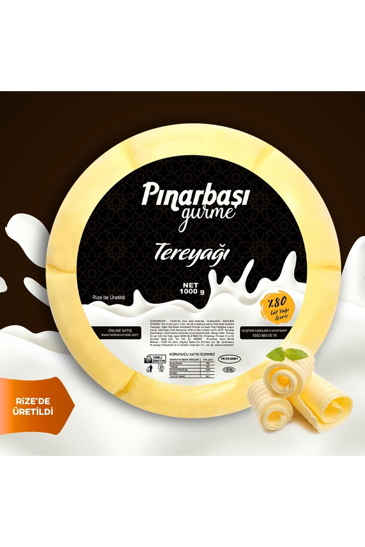 pınarbaşı gurme Tereyağı 1 kg (Rize'de Üretildi)