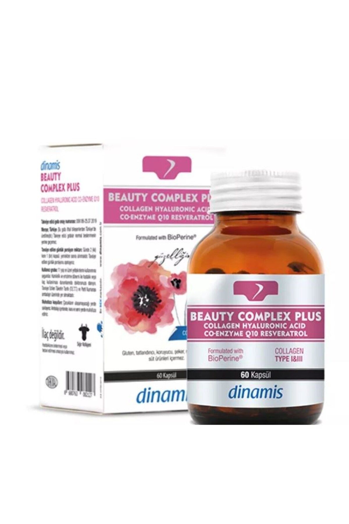 DİNAMİS Beauty Complex Plus Co-enzyme Q10 Resveratrol İçeren Takviye Edici Gıda 60 Kapsül 8680763082