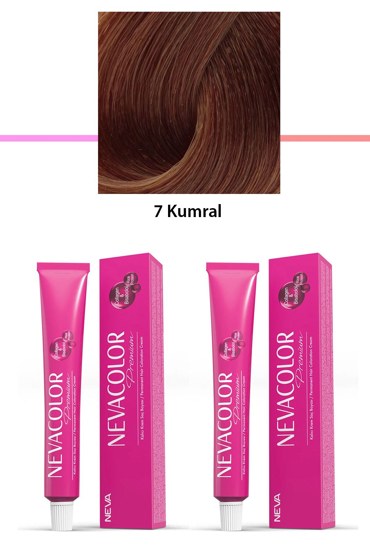 Neva Color 2 li Set Premium 7 Kumral - Kalıcı Krem Saç Boyası 2 X 50 g Tüp
