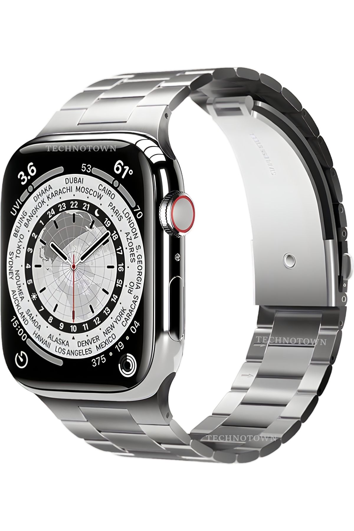 TECHNOTOWN Akıllı Saat Watch9 Series Çelik Kordon Iphone/Xiaomi/Oppo/Samsung Uyumlu Arama Konuşma Özellikli