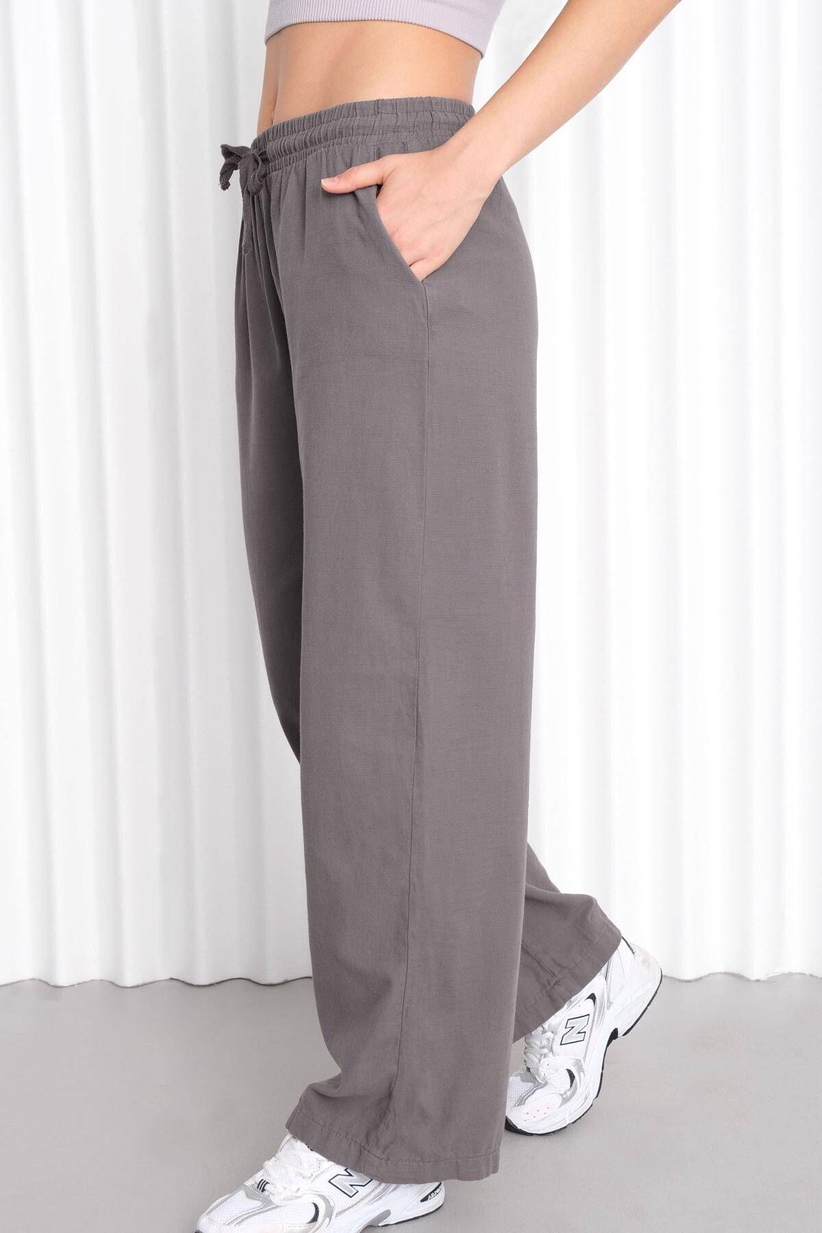 Addax Belden Bağlamalı Wide Leg Pantolon Pn5118-pnc