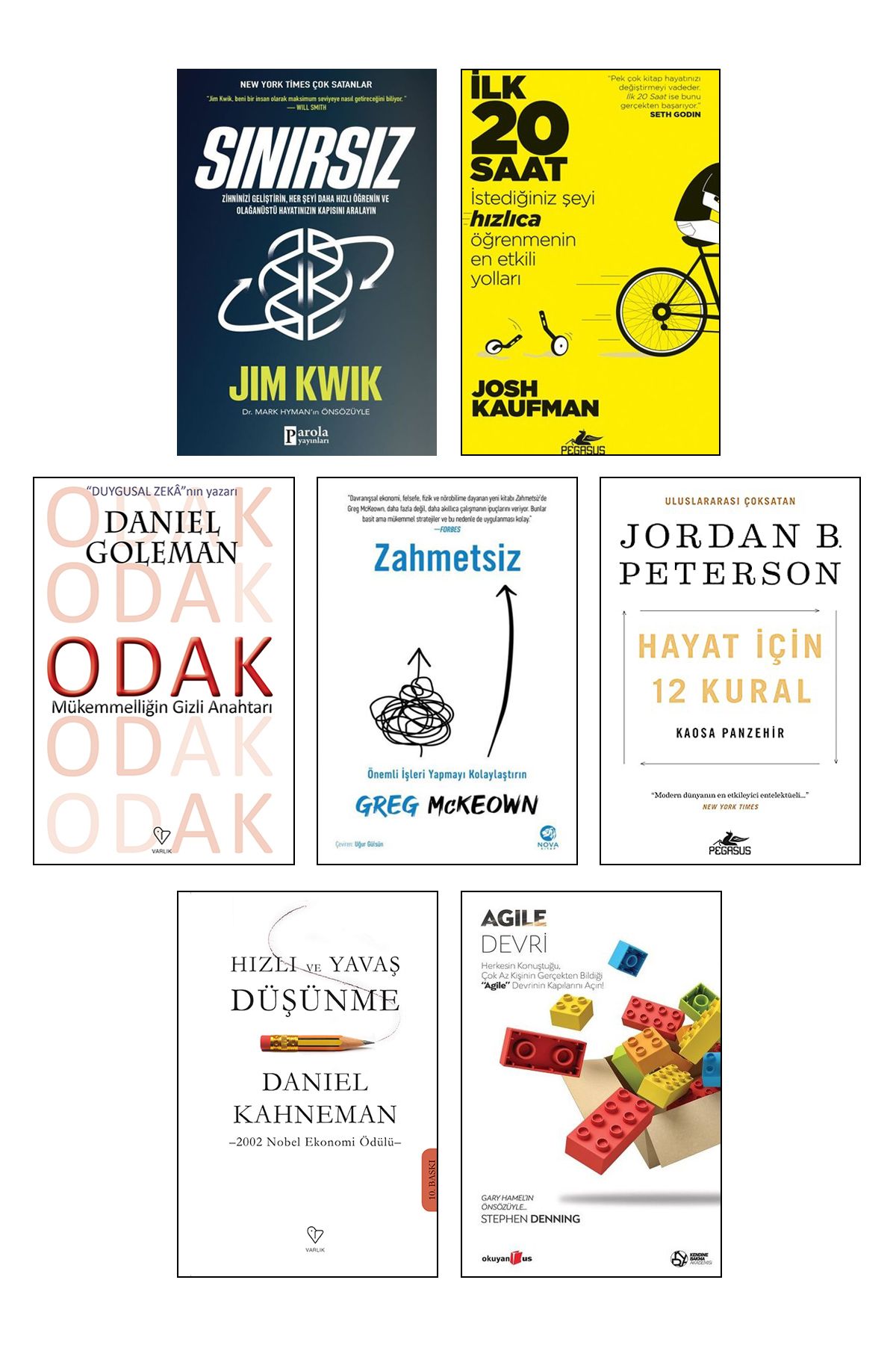 Varlık Yayınları Hızlı ve Yavaş Düşünme Sınırsız Jim Kwik İlk 20 Saat Odak Zahmetsiz Hayat için 12 Kural Agile Devri