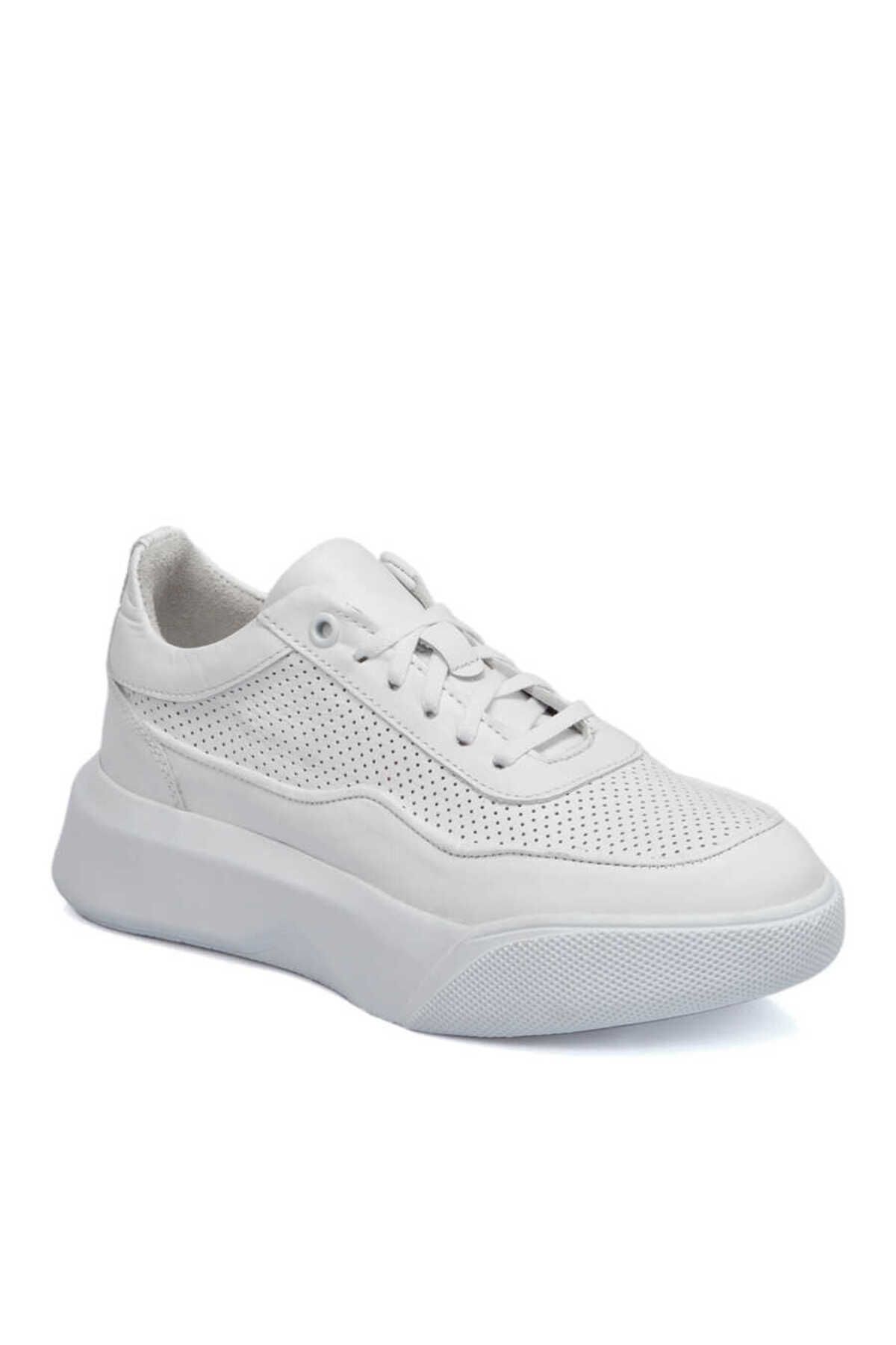 Tergan Beyaz Deri Kadın Sneaker - K23I1AY66666-A26