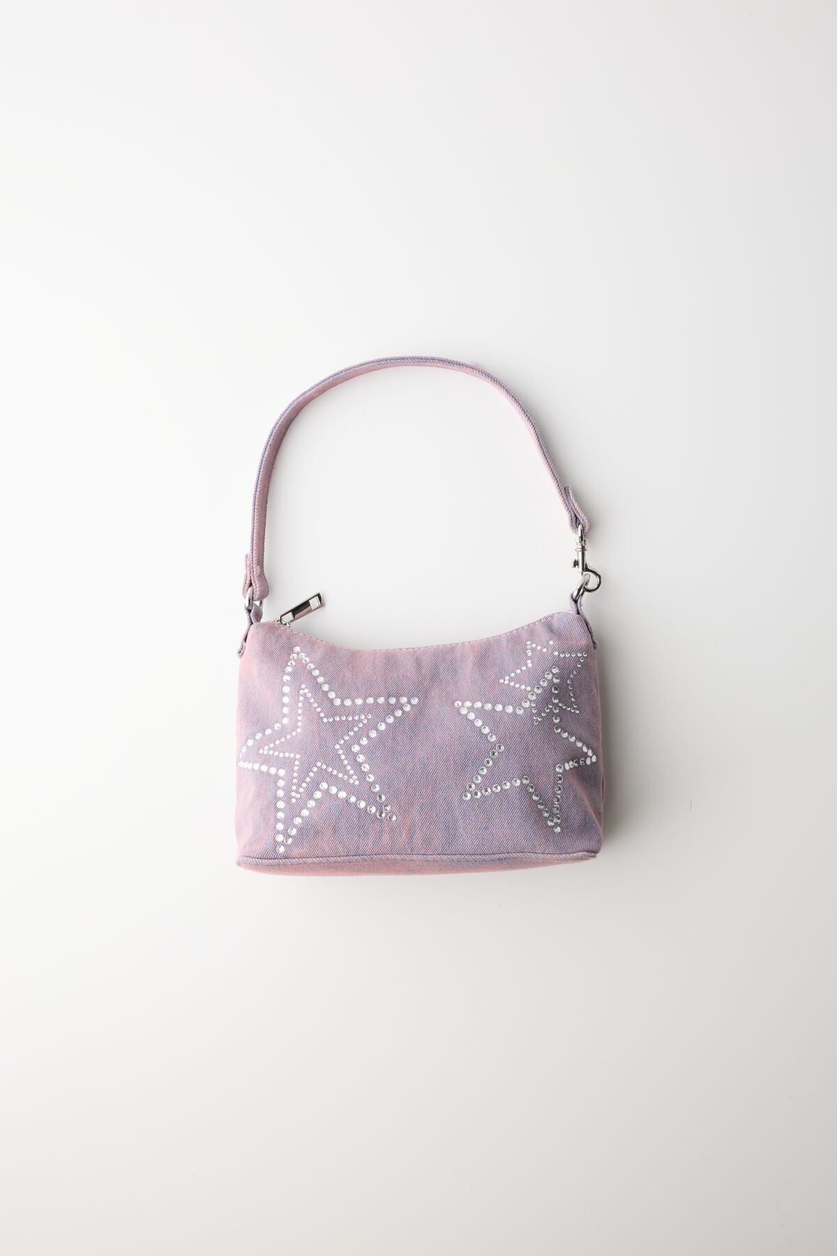Bershka Parlak taşlı yıldızlı denim çanta