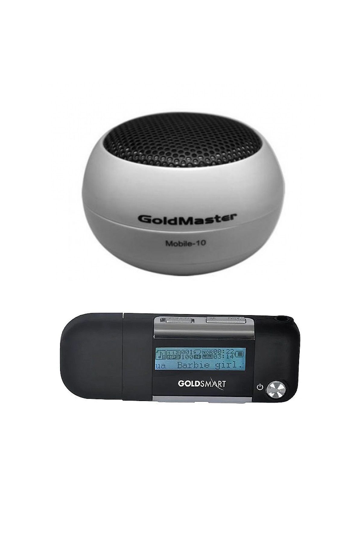 GoldMaster Beyaz İkili Set Hafızalı MP3 Çalar Ve Hoparlör Seti