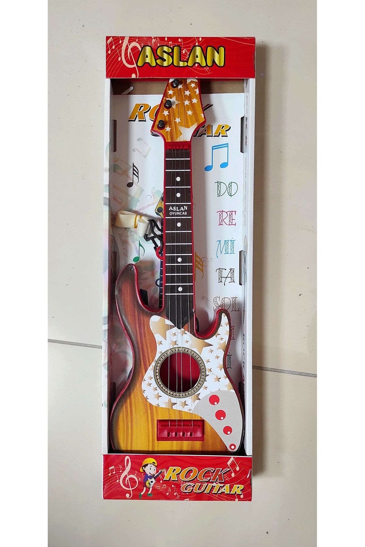 Brother Toys 4 Telli Kahverengi Elektro Oyuncak Gitar 23 Nisan Gösterisi Çocuk Gitarı Akort Edilebilir 50 Cm.