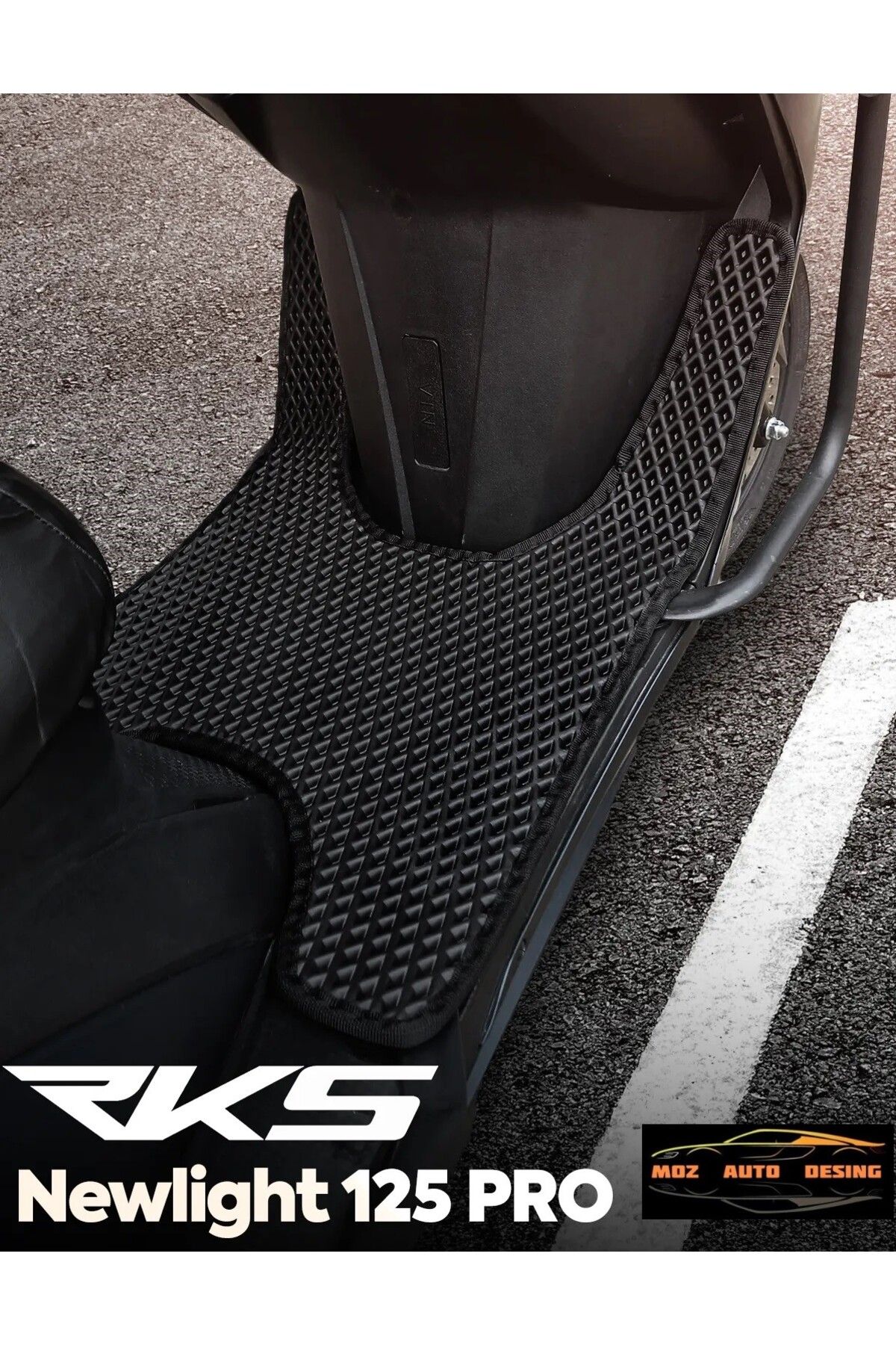 CEMREMS MOZ AutoDesing RKS Newlight 125-125 Pro Premium Eva Uyumlu Motosiklet Paspası - Siyah