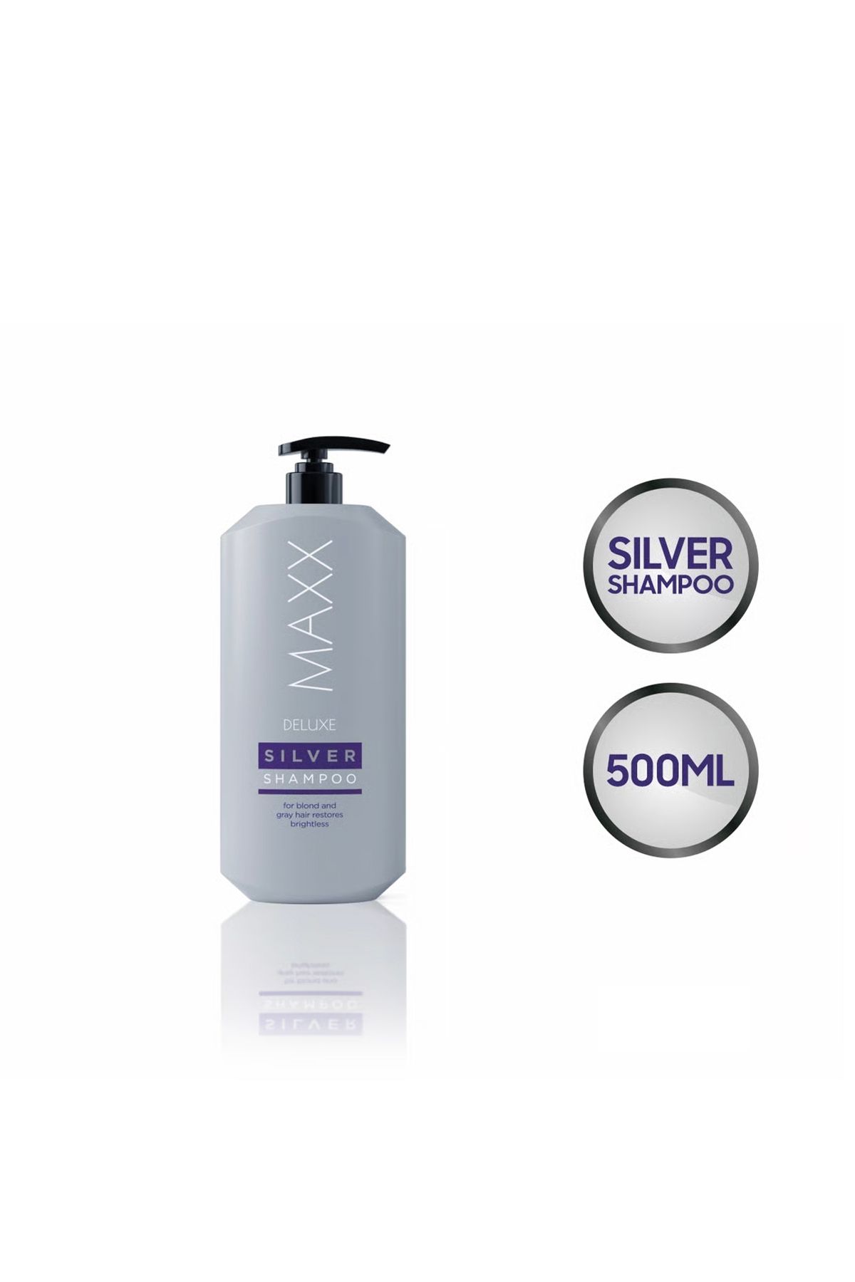 MAXX DELUXE Silver Shampoo, Mor Şampuan, Silver Şampuan, 500 ml