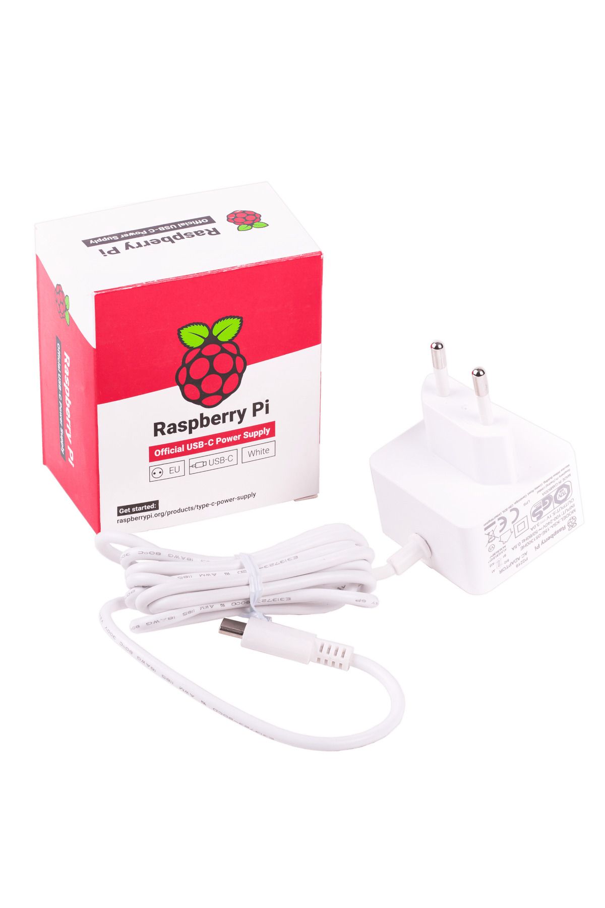 Raspberry Pi 4 Güç Adaptörü 5.1v 3a Beyaz (LİSANSLI)