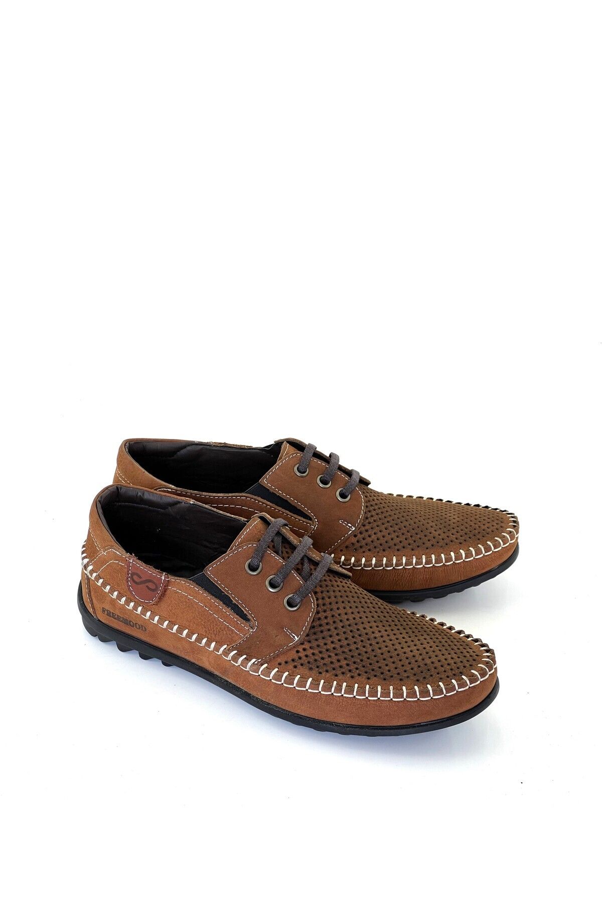grado Hakiki Deri Erkek Yazlık Delikli Confort Loafer Ayakkabı Taba Rengi 4100
