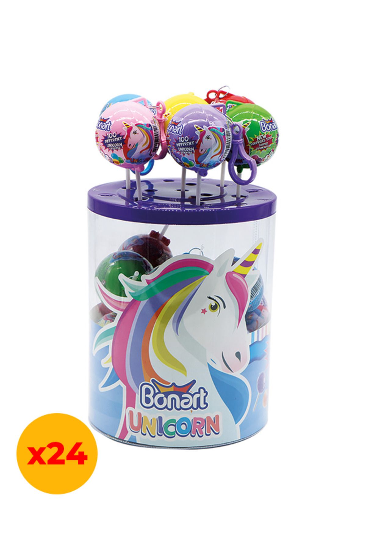 Bonart Unicorn Top Kafalar Lollipop Candy 11 gr X 24 Adet