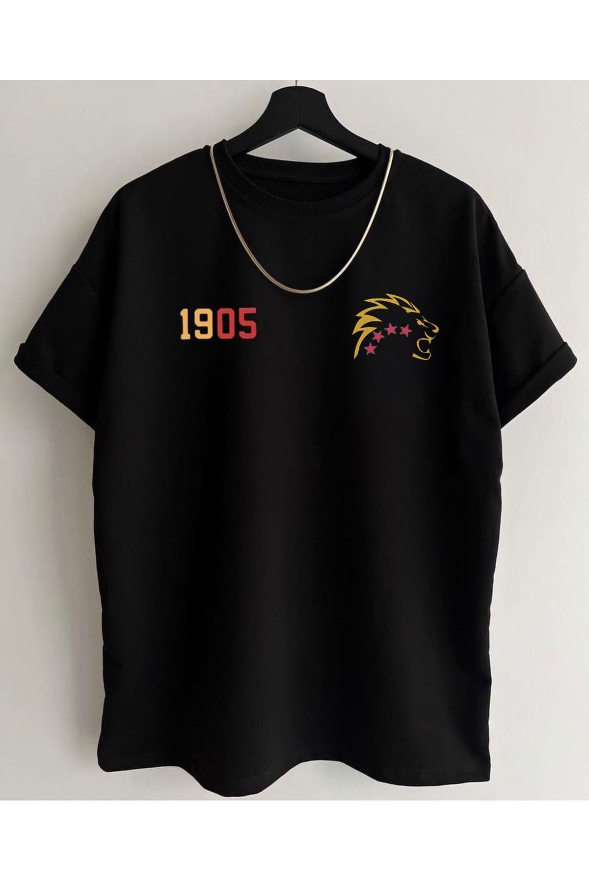 AMMA Unisex 1905 Aslan  Baskılı %100 Pamuk Premium Kumaş T-shirt