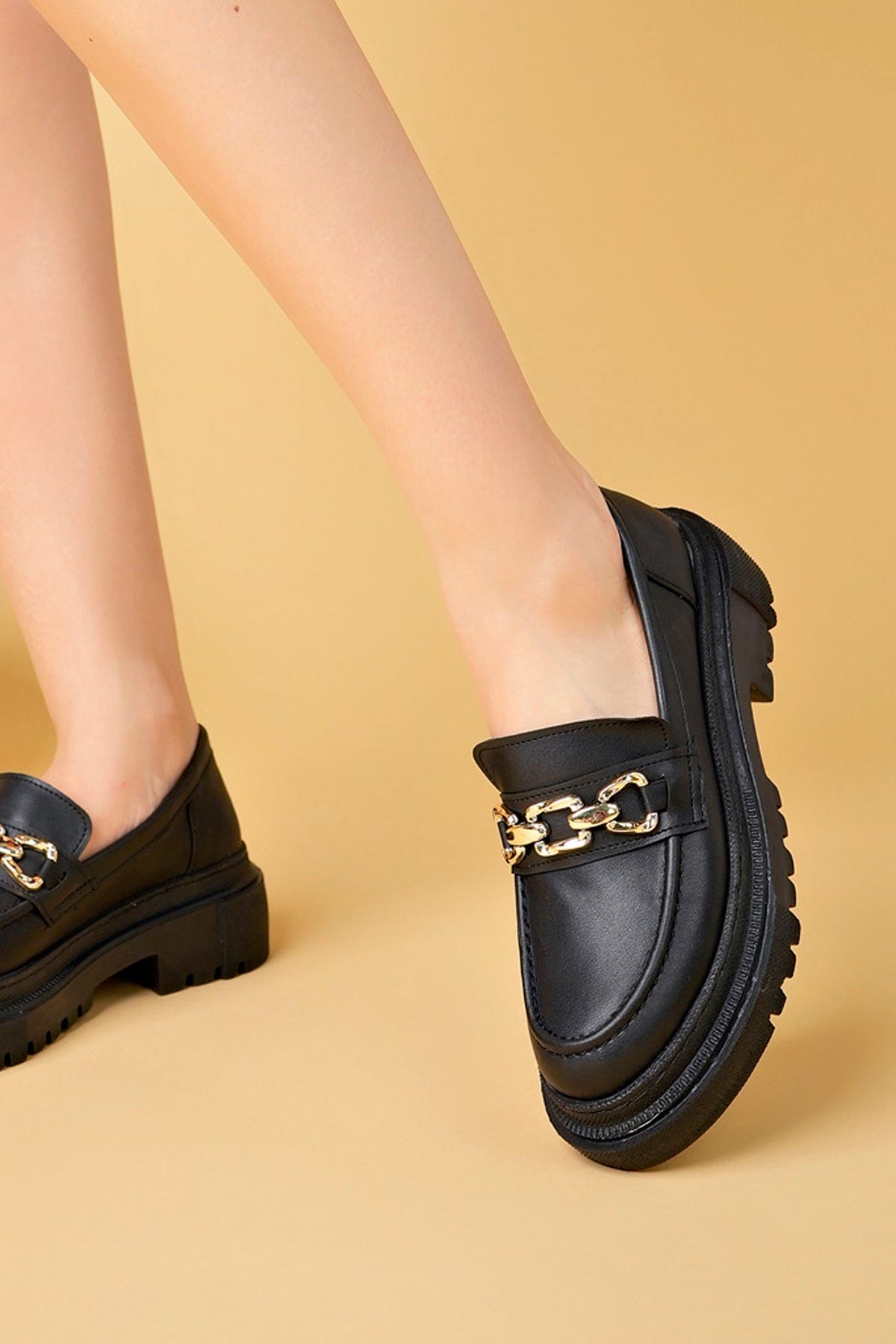 Luis Toronto Ortopedik Taban Klasik Ayakkabı Kadın Kalın Taban Loafer Ayakkabı 3