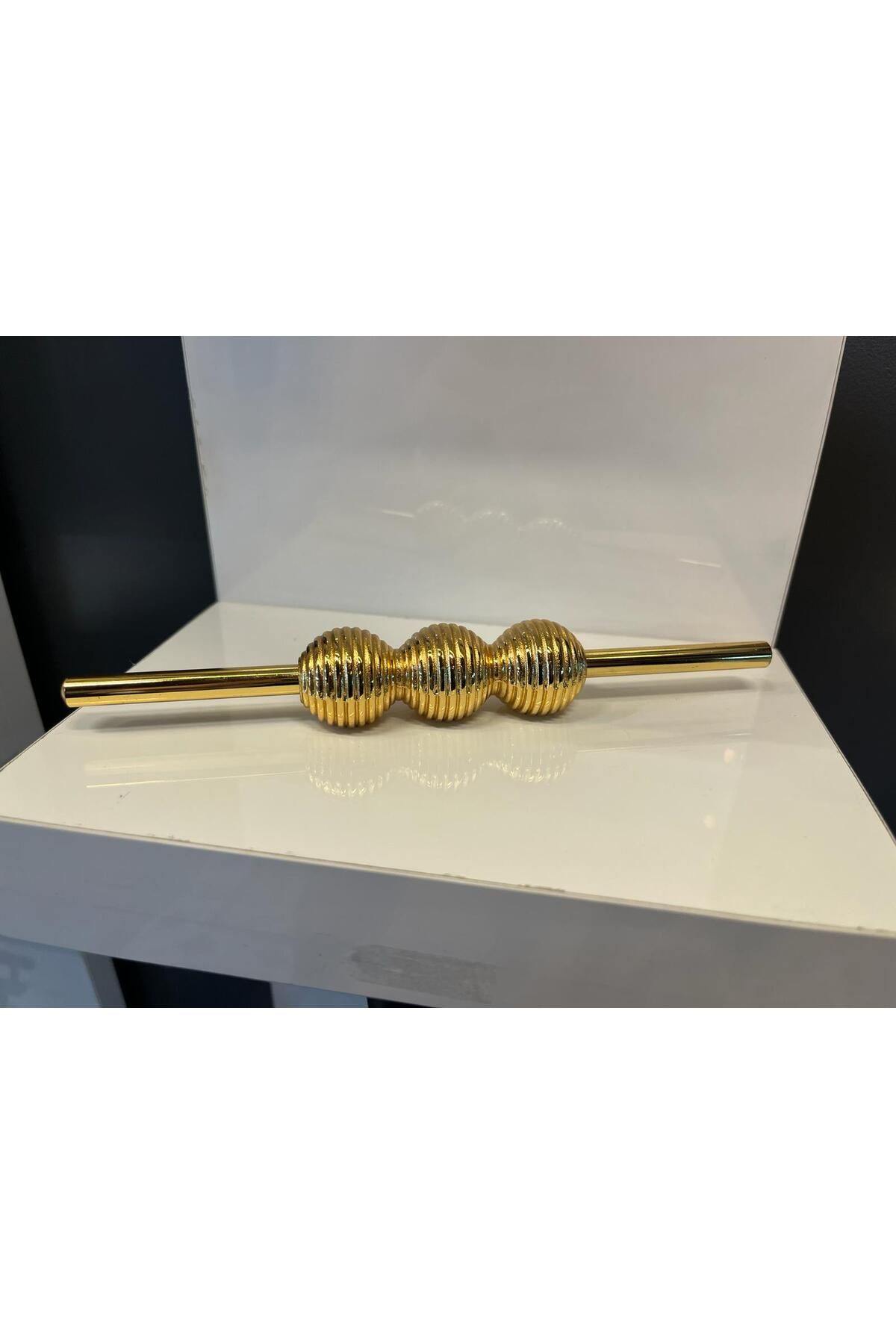 Emaks Petra Ortalı Çizgili Metal Kulp 32mm Altın Dolap Kapak Tv Ünite Mutfak Modern Çekmece Mobilya Gold