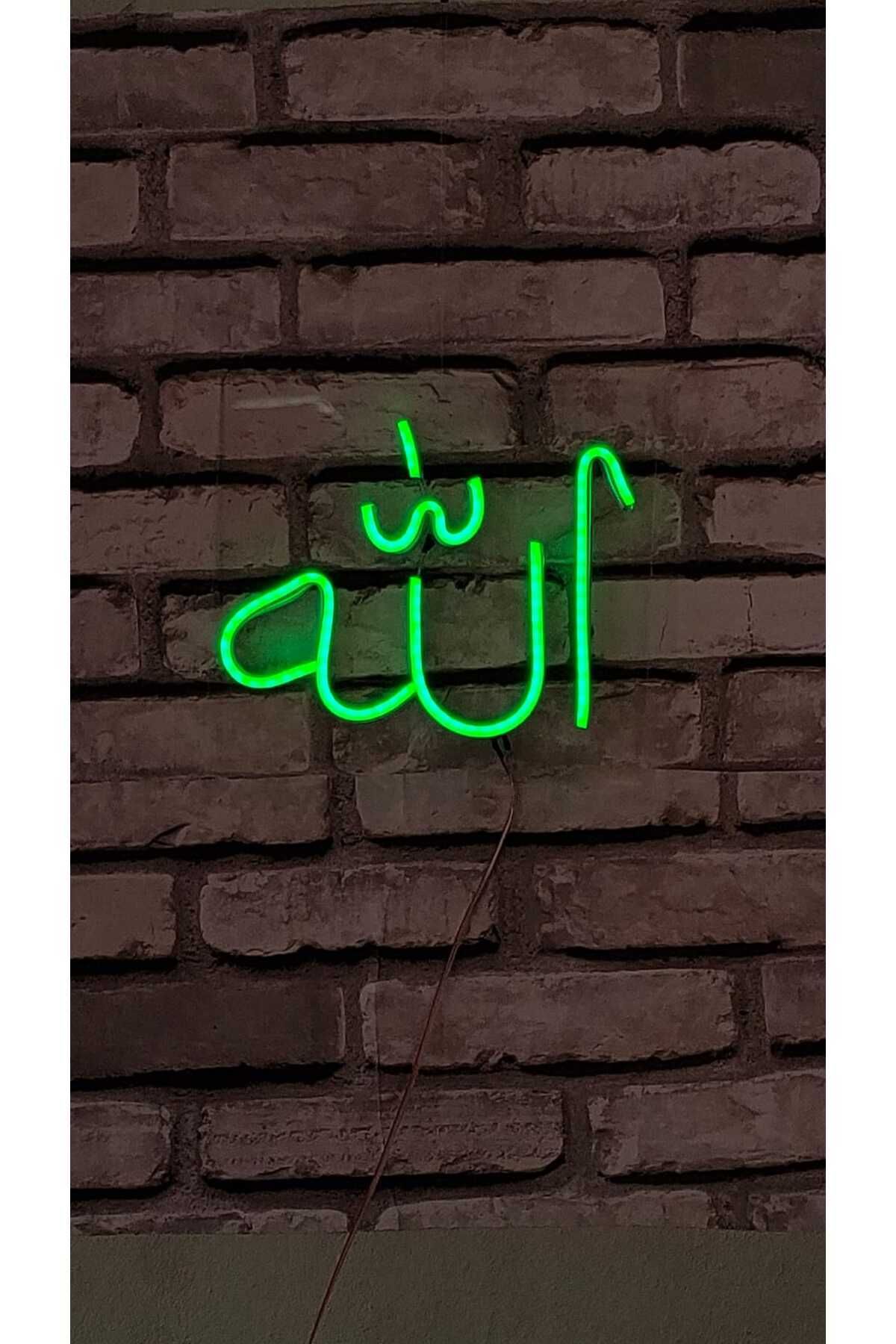 Erdem neon led ALLAH yazısı arapca rafsetullah yazısı neon led dekoratif tasarım kablolu