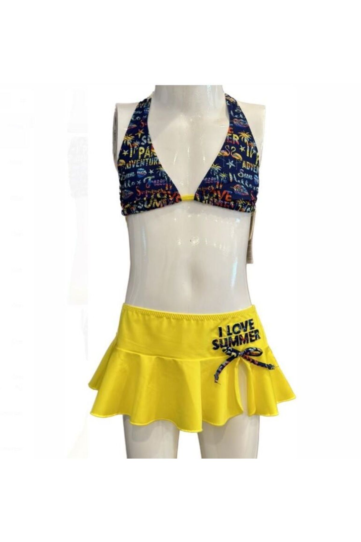 Kom Lotus Kız Çocuk Etekli Bikini Set