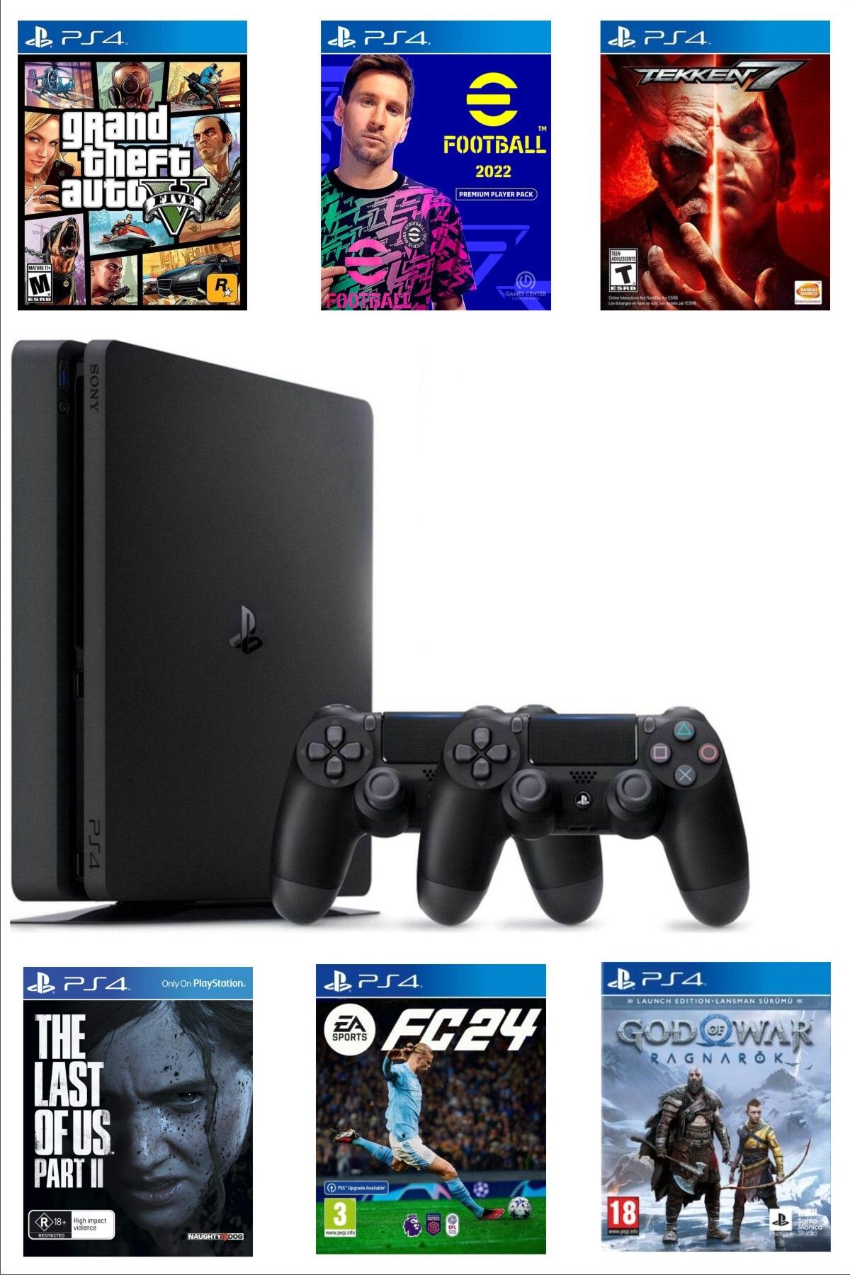 Sony Playstation 4 Slim 1 TB +yenilenmiş + 2. Ps4 Kol + 15 Digital Oyunlu ( Yazılımsal Kırık Cihaz )